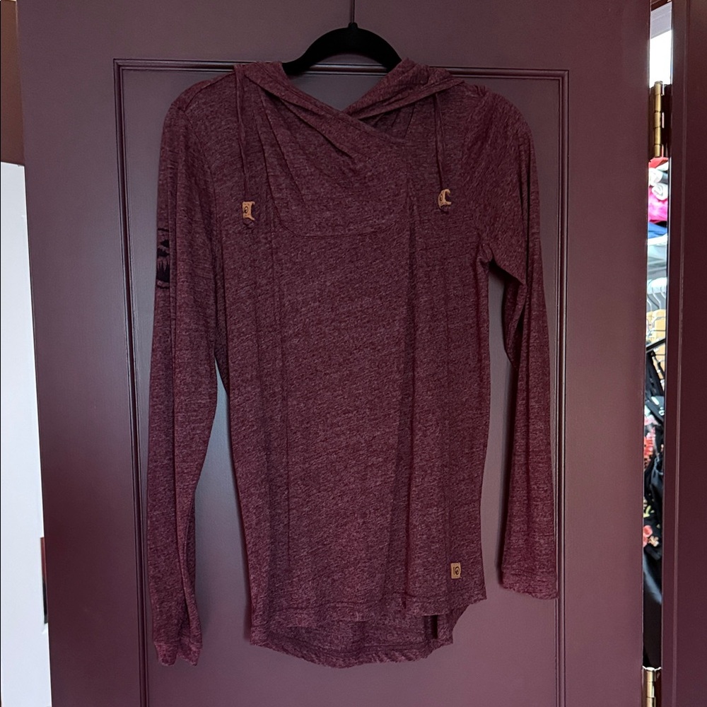 Women's Maroon IO Hooded Top